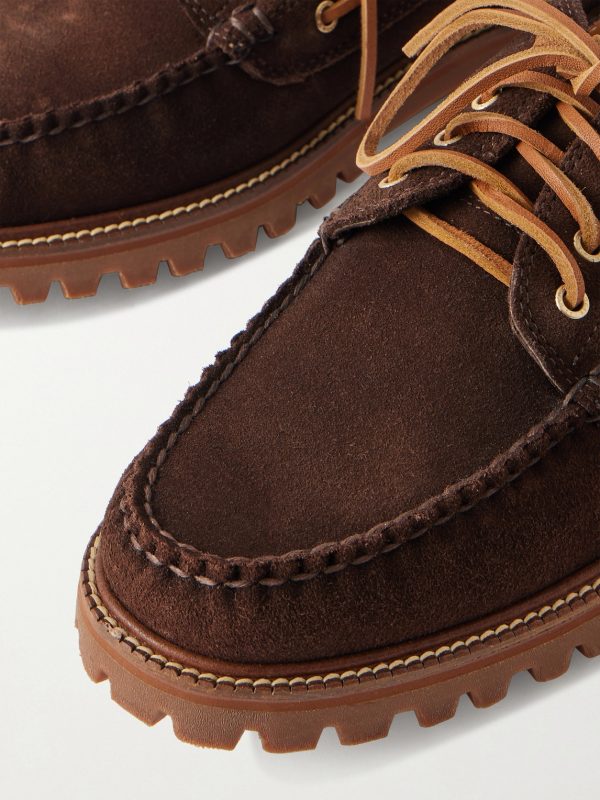 Ranger Camp Moc Leather-Trimmed Suede Boat Shoes - CU