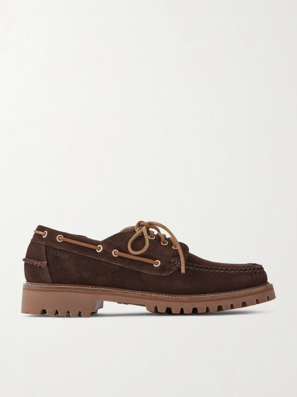 Ranger Camp Moc Leather-Trimmed Suede Boat Shoes
