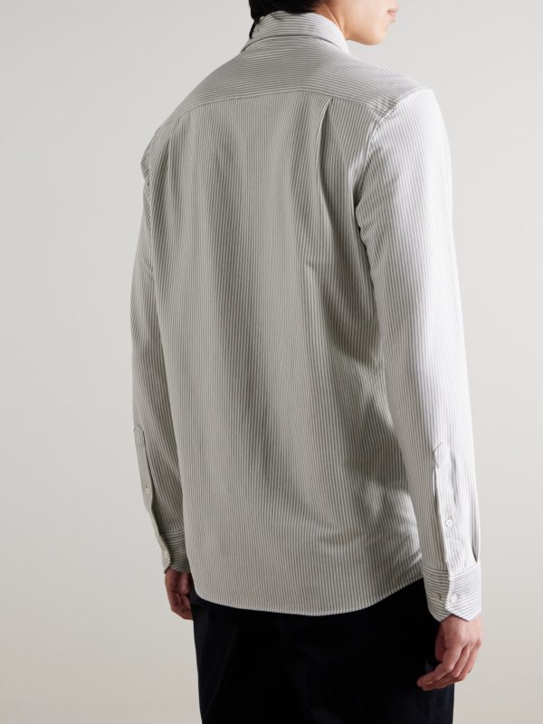 Excursionist Flex Slim-Fit Striped Cotton-Blend Shirt - BK Excursionist Flex Slim-Fit Striped Cotton-Blend Shirt - BK