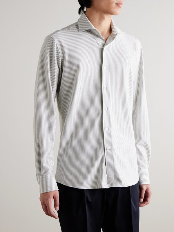 Excursionist Flex Slim-Fit Striped Cotton-Blend Shirt - FR Excursionist Flex Slim-Fit Striped Cotton-Blend Shirt - FR