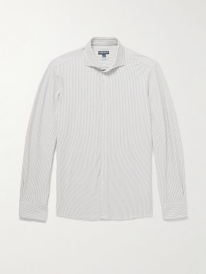 Excursionist Flex Slim-Fit Striped Cotton-Blend Shirt