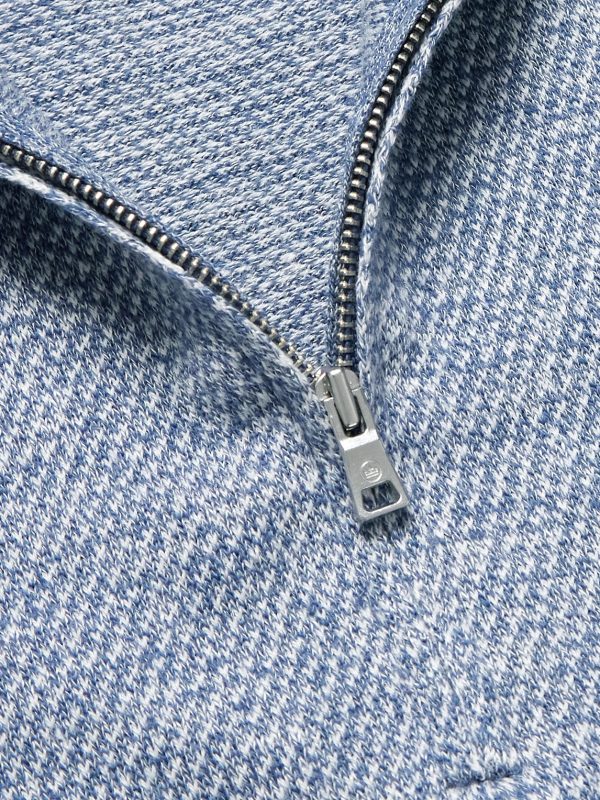 Barlow Merino Wool, Linen and Cotton-Blend Half-Zip Sweater - CU Barlow Merino Wool, Linen and Cotton-Blend Half-Zip Sweater - CU