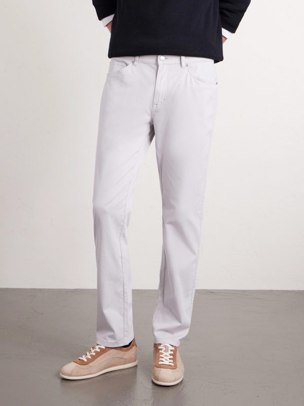 Signature Straight-Leg Cotton-Blend Sateen Trousers - FR Signature Straight-Leg Cotton-Blend Sateen Trousers - FR