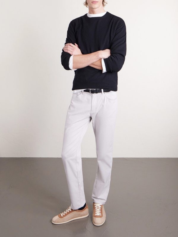 Signature Straight-Leg Cotton-Blend Sateen Trousers - OU Signature Straight-Leg Cotton-Blend Sateen Trousers - OU