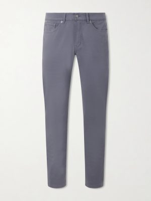Signature Straight-Leg Cotton-Blend Sateen Trousers Signature Straight-Leg Cotton-Blend Sateen Trousers