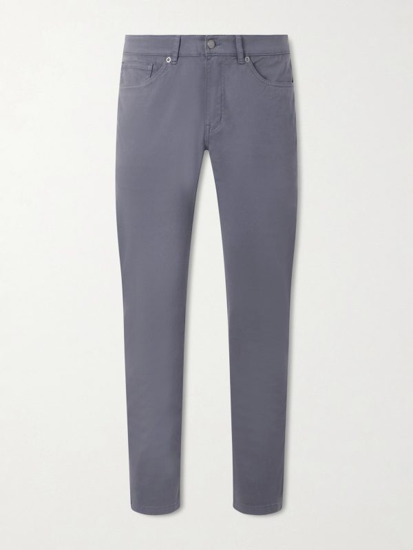 Signature Straight-Leg Cotton-Blend Sateen Trousers Signature Straight-Leg Cotton-Blend Sateen Trousers