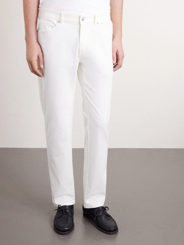 Signature Straight-Leg Cotton-Blend Sateen Trousers - FR