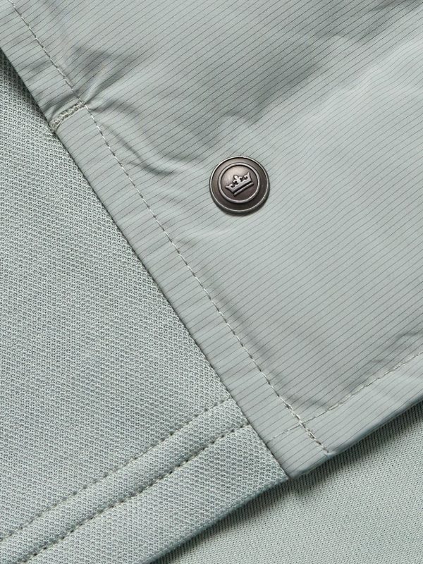 Winsome Hybrid Quilted Striped Shell and Piqué Gilet - E1