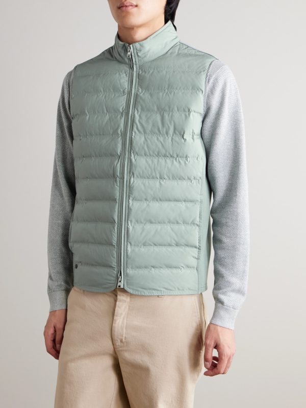 Winsome Hybrid Quilted Striped Shell and Piqué Gilet - FR