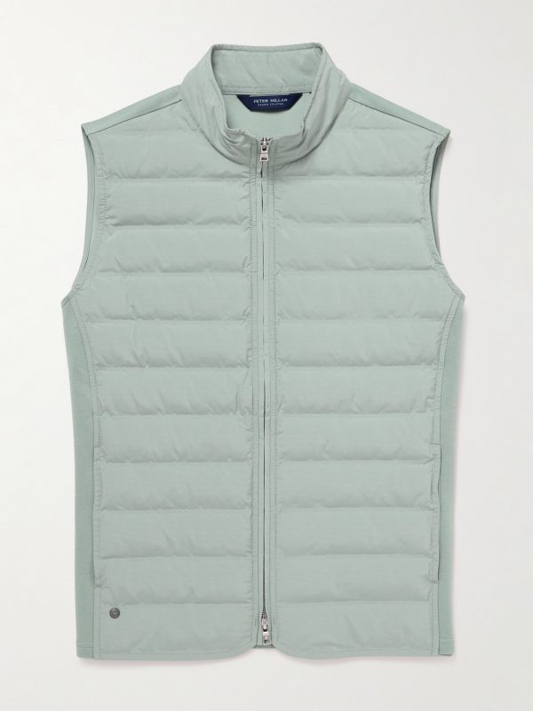 Winsome Hybrid Quilted Striped Shell and Piqué Gilet