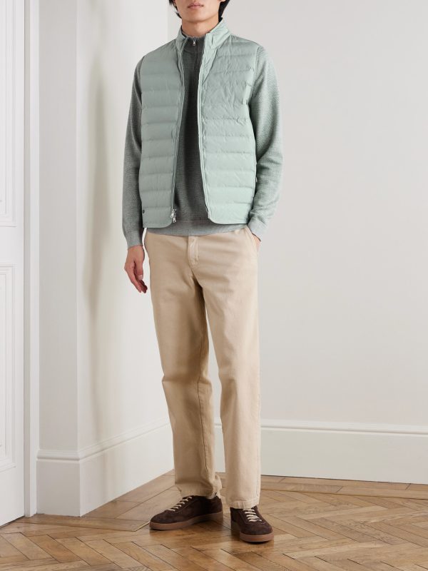 Winsome Hybrid Quilted Striped Shell and Piqué Gilet - OU