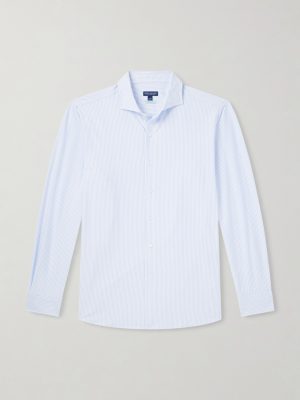 Excursionist Flex Slim-Fit Striped Cotton-Blend Shirt