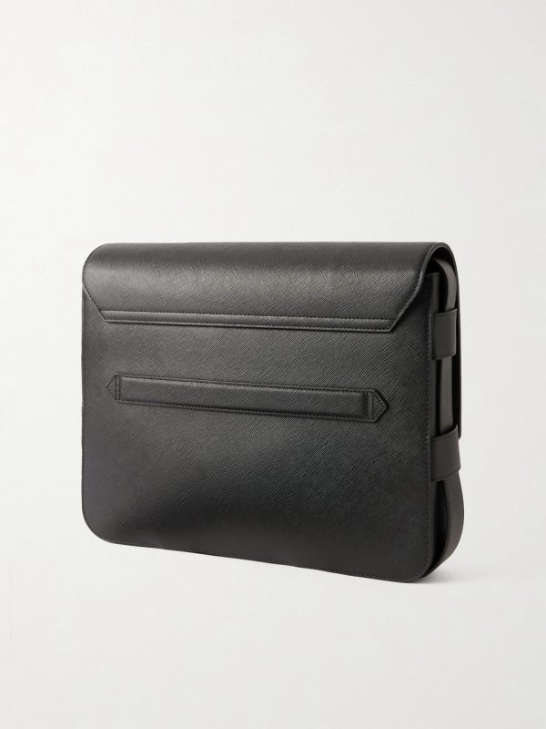 Sartorial Cross-Grain Leather Messenger Bag - BK Sartorial Cross-Grain Leather Messenger Bag - BK