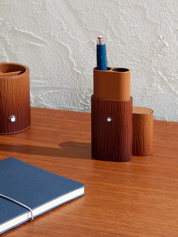 2-Pen Texured-Leather Pouch - OU 2-Pen Texured-Leather Pouch - OU