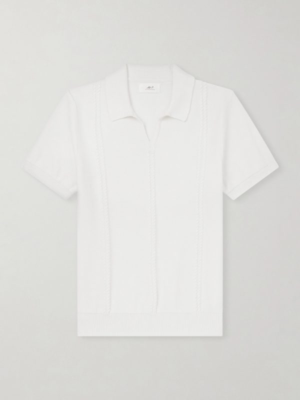Cable-Knit Cotton Polo Shirt Cable-Knit Cotton Polo Shirt