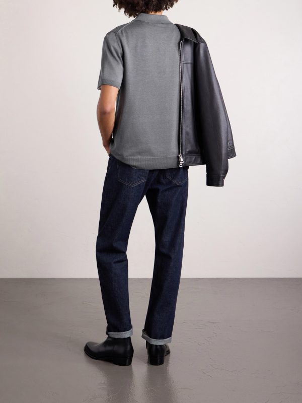 Silk and Cotton-Blend Polo Shirt - BK Silk and Cotton-Blend Polo Shirt - BK