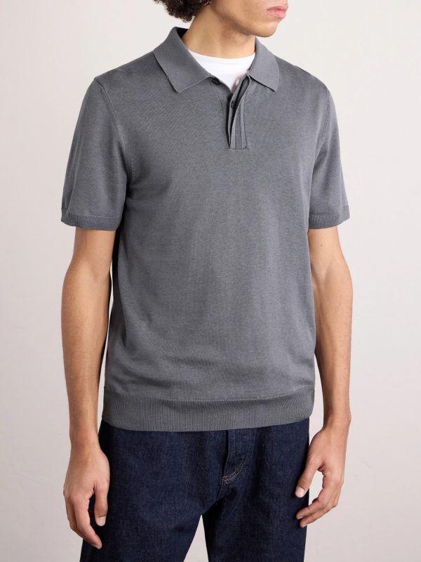 Silk and Cotton-Blend Polo Shirt - FR Silk and Cotton-Blend Polo Shirt - FR