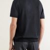 Pointelle-Knit Linen and Cotton-Blend Henley T-Shirt - BK Pointelle-Knit Linen and Cotton-Blend Henley T-Shirt - BK