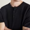 Pointelle-Knit Linen and Cotton-Blend Henley T-Shirt - CU Pointelle-Knit Linen and Cotton-Blend Henley T-Shirt - CU