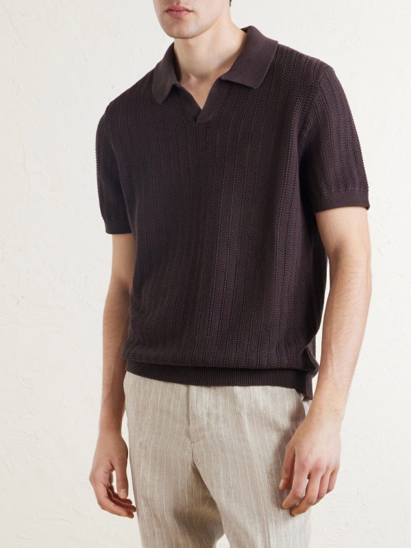 Open-Knit Organic Cotton Polo Shirt - FR Open-Knit Organic Cotton Polo Shirt - FR