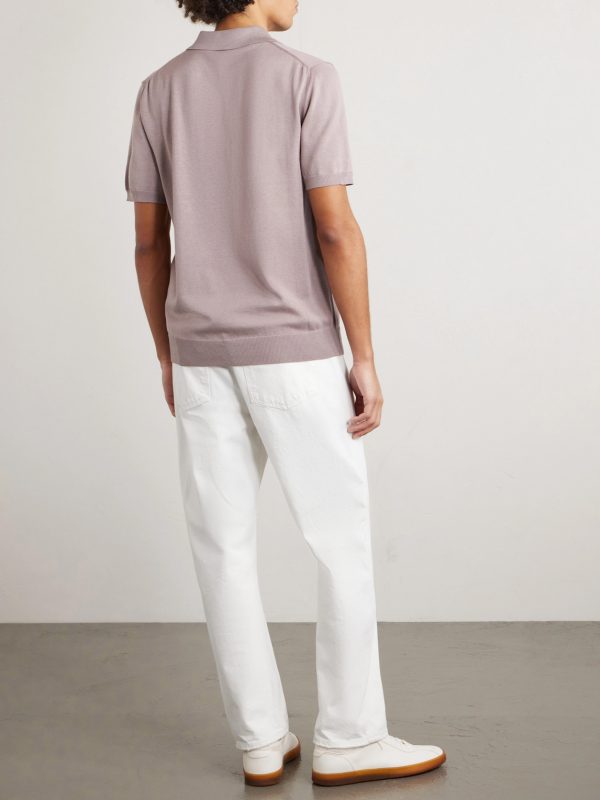 Silk and Cotton-Blend Polo Shirt - BK Silk and Cotton-Blend Polo Shirt - BK