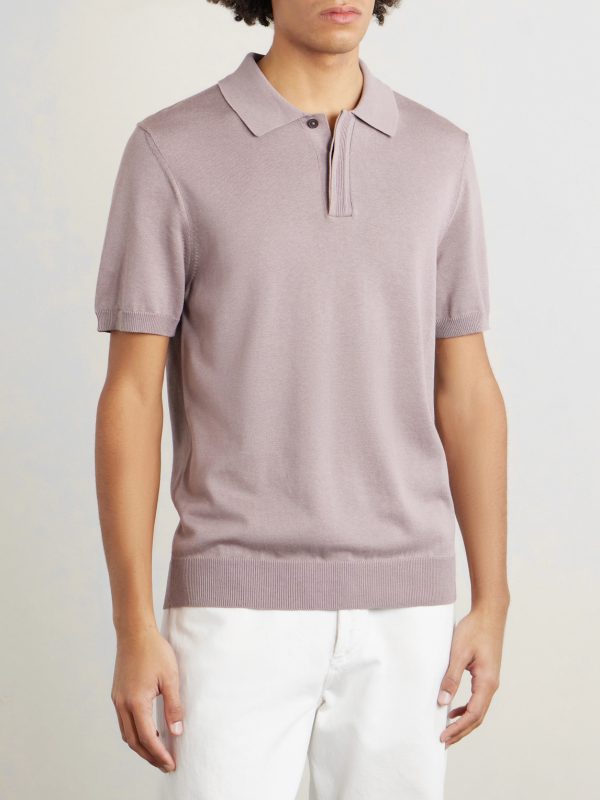 Silk and Cotton-Blend Polo Shirt - FR Silk and Cotton-Blend Polo Shirt - FR
