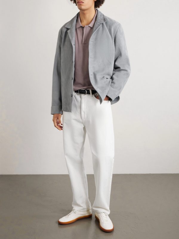 Silk and Cotton-Blend Polo Shirt - OU Silk and Cotton-Blend Polo Shirt - OU