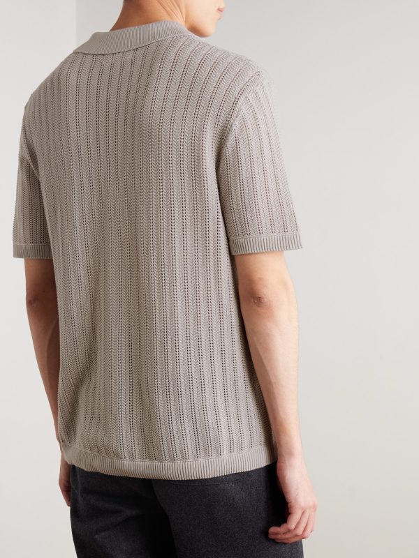 Pointelle-Knit Cotton Shirt - BK