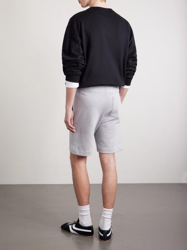 Straight-Leg Cotton-Jersey Drawstring Shorts - BK Straight-Leg Cotton-Jersey Drawstring Shorts - BK