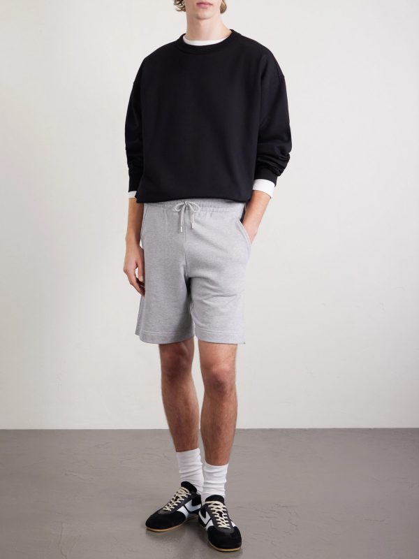 Straight-Leg Cotton-Jersey Drawstring Shorts - OU Straight-Leg Cotton-Jersey Drawstring Shorts - OU