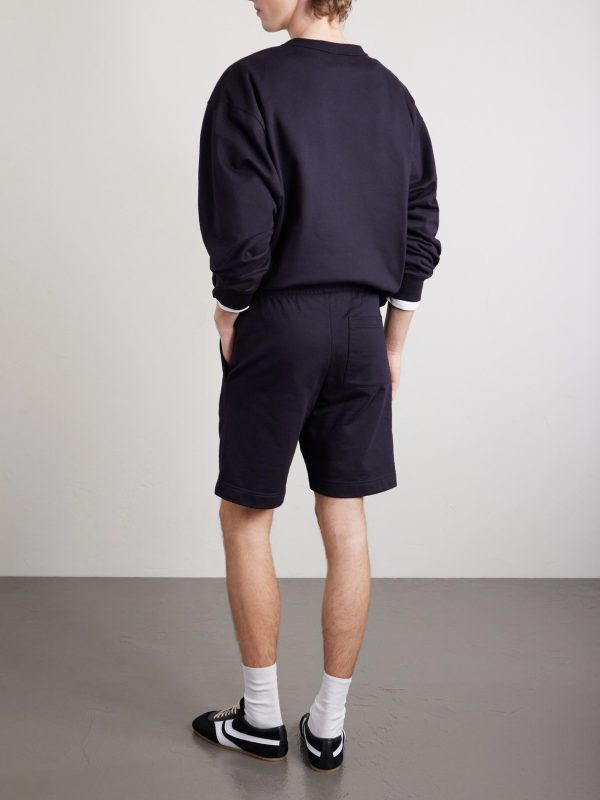 Straight-Leg Cotton-Jersey Drawstring Shorts - BK Straight-Leg Cotton-Jersey Drawstring Shorts - BK