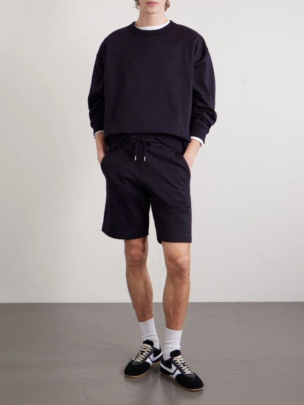 Straight-Leg Cotton-Jersey Drawstring Shorts - OU Straight-Leg Cotton-Jersey Drawstring Shorts - OU