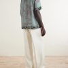 Camp-Collar Printed Satin Shirt - BK Camp-Collar Printed Satin Shirt - BK