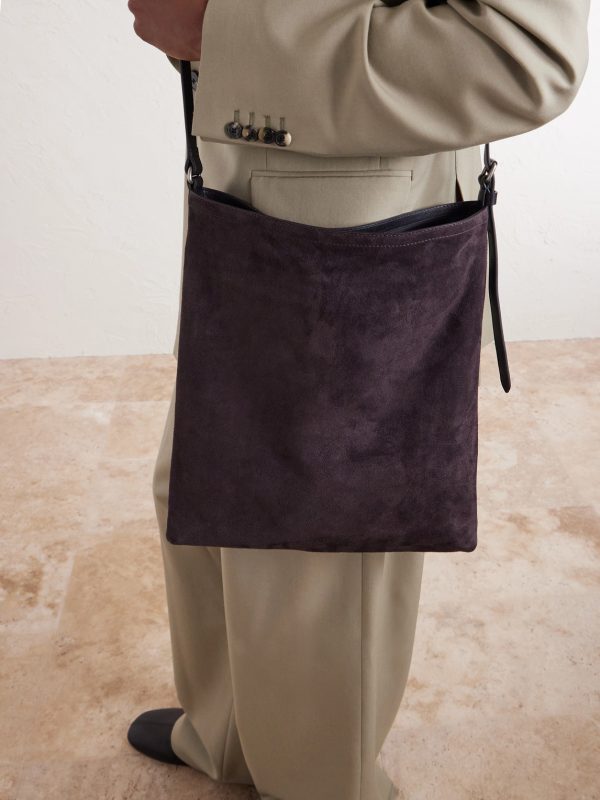 Leather-Trimmed Canvas Messenger Bag - E2 Leather-Trimmed Canvas Messenger Bag - E2
