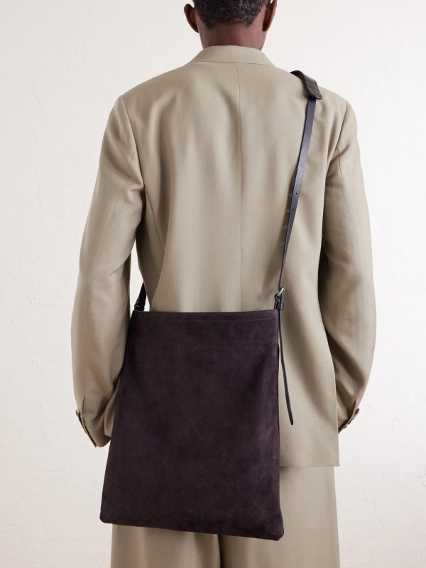 Leather-Trimmed Canvas Messenger Bag - FR Leather-Trimmed Canvas Messenger Bag - FR