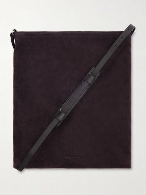 Leather-Trimmed Canvas Messenger Bag
