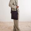 Leather-Trimmed Canvas Messenger Bag - OU Leather-Trimmed Canvas Messenger Bag - OU