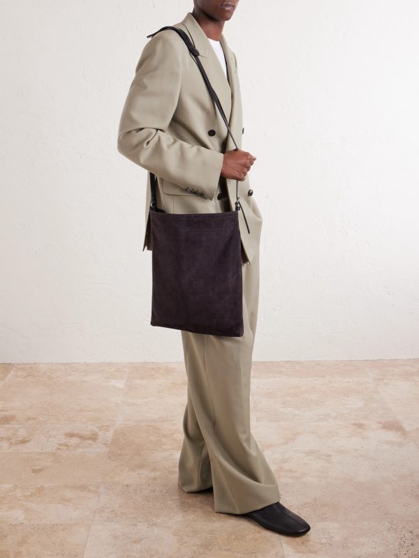 Leather-Trimmed Canvas Messenger Bag - OU Leather-Trimmed Canvas Messenger Bag - OU