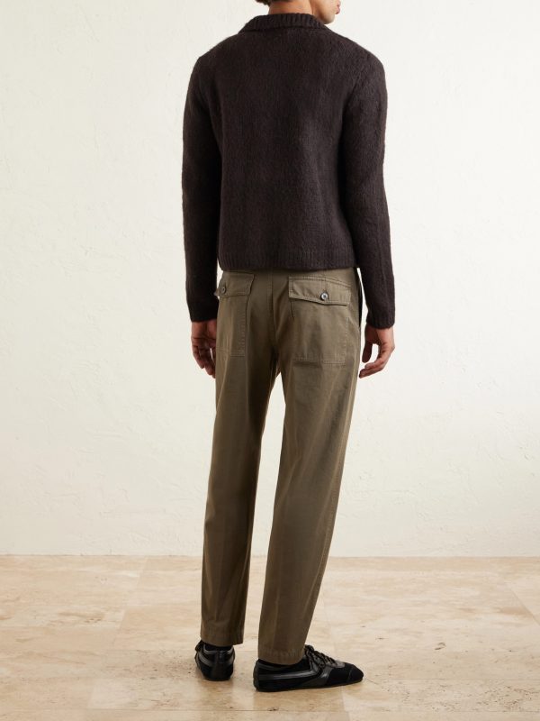 Straight-Leg Cotton-Twill Trousers - BK