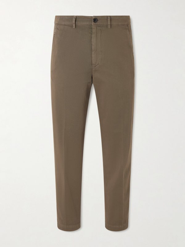 Straight-Leg Cotton-Twill Trousers