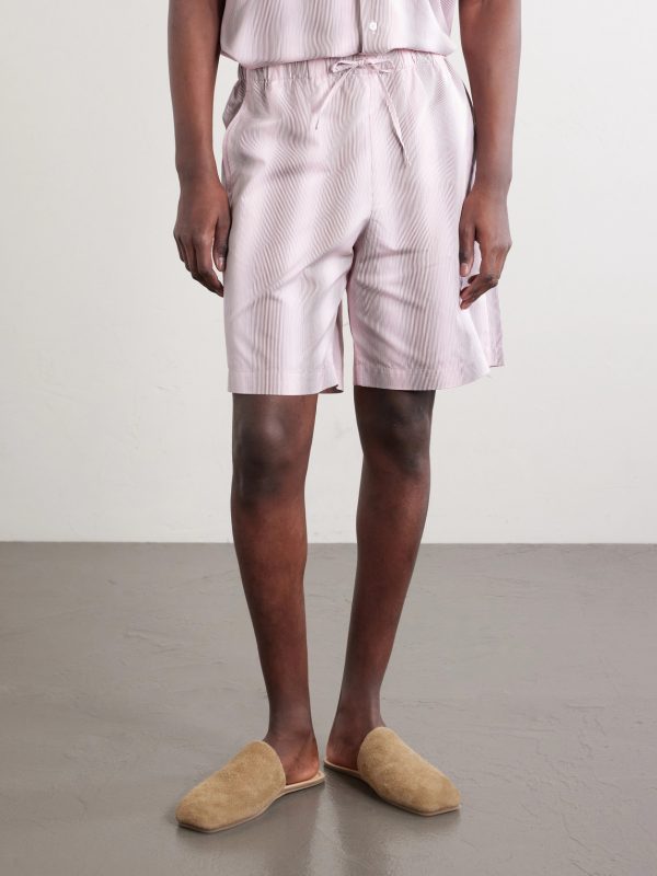 Straight-Leg Striped Cotton-Poplin Shorts - FR