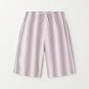Straight-Leg Striped Cotton-Poplin Shorts
