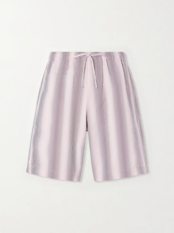 Straight-Leg Striped Cotton-Poplin Shorts