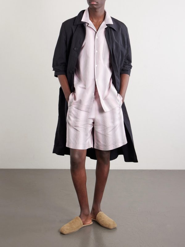 Straight-Leg Striped Cotton-Poplin Shorts - OU