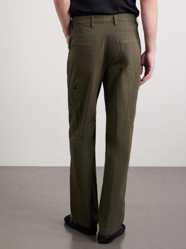 Straight-Leg Stretch-Cotton Twill Trousers - BK Straight-Leg Stretch-Cotton Twill Trousers - BK