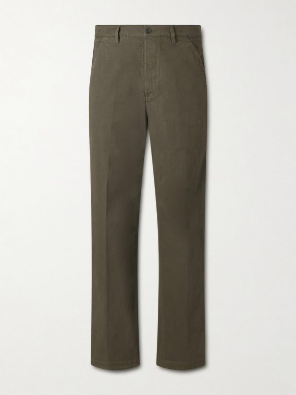 Straight-Leg Stretch-Cotton Twill Trousers Straight-Leg Stretch-Cotton Twill Trousers