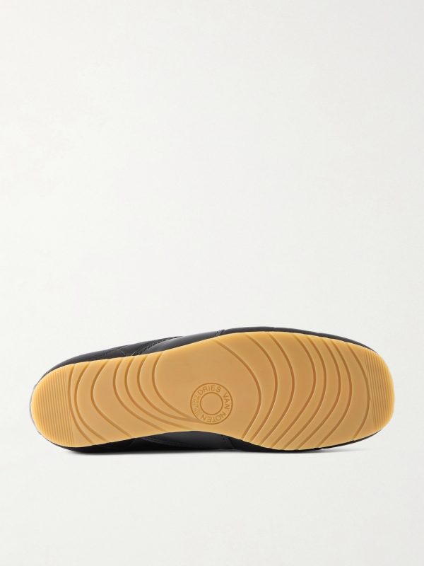 Leather-Trimmed Quilted Satin Sneakers - E1 Leather-Trimmed Quilted Satin Sneakers - E1