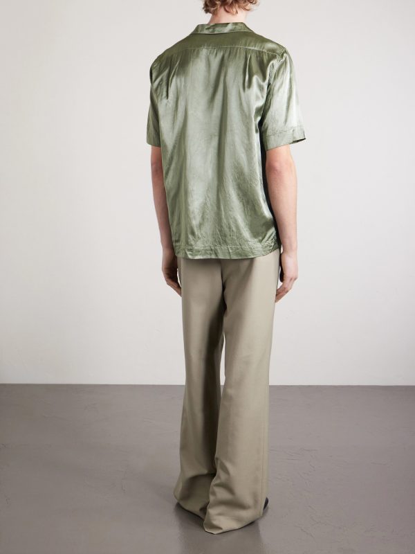 Camp-Collar Satin-Twill Shirt - BK Camp-Collar Satin-Twill Shirt - BK