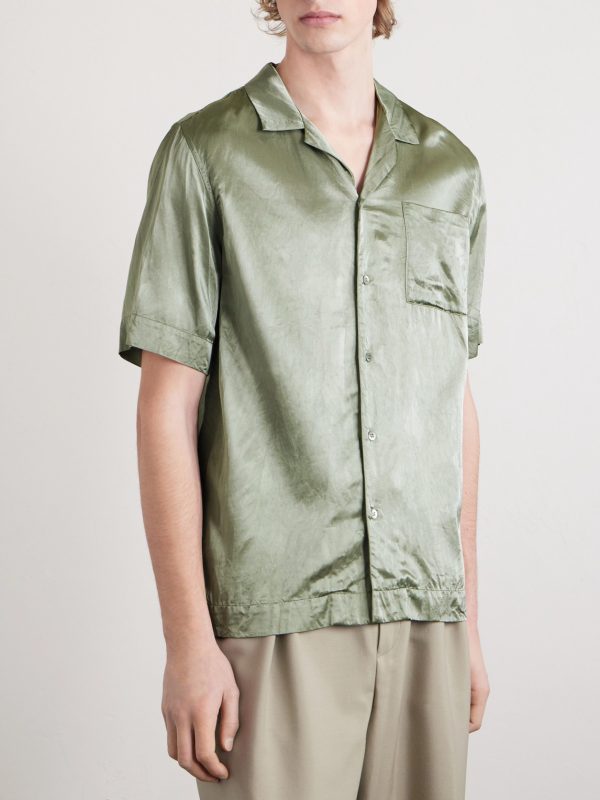 Camp-Collar Satin-Twill Shirt - FR Camp-Collar Satin-Twill Shirt - FR