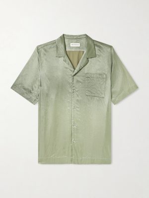 Camp-Collar Satin-Twill Shirt